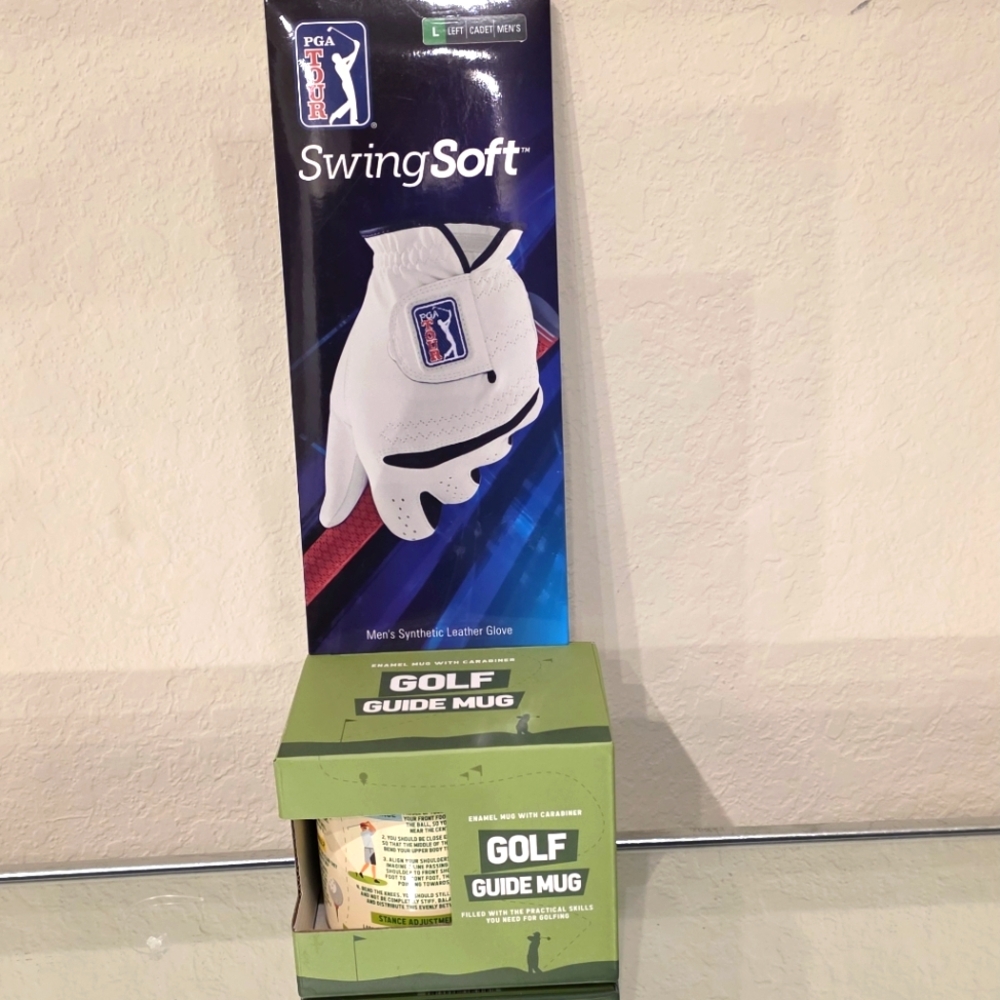 PGA SwingSoft Golf Glove and Guide Mug Set